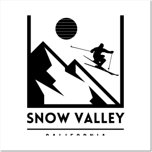Snow Valley California USA ski Posters and Art